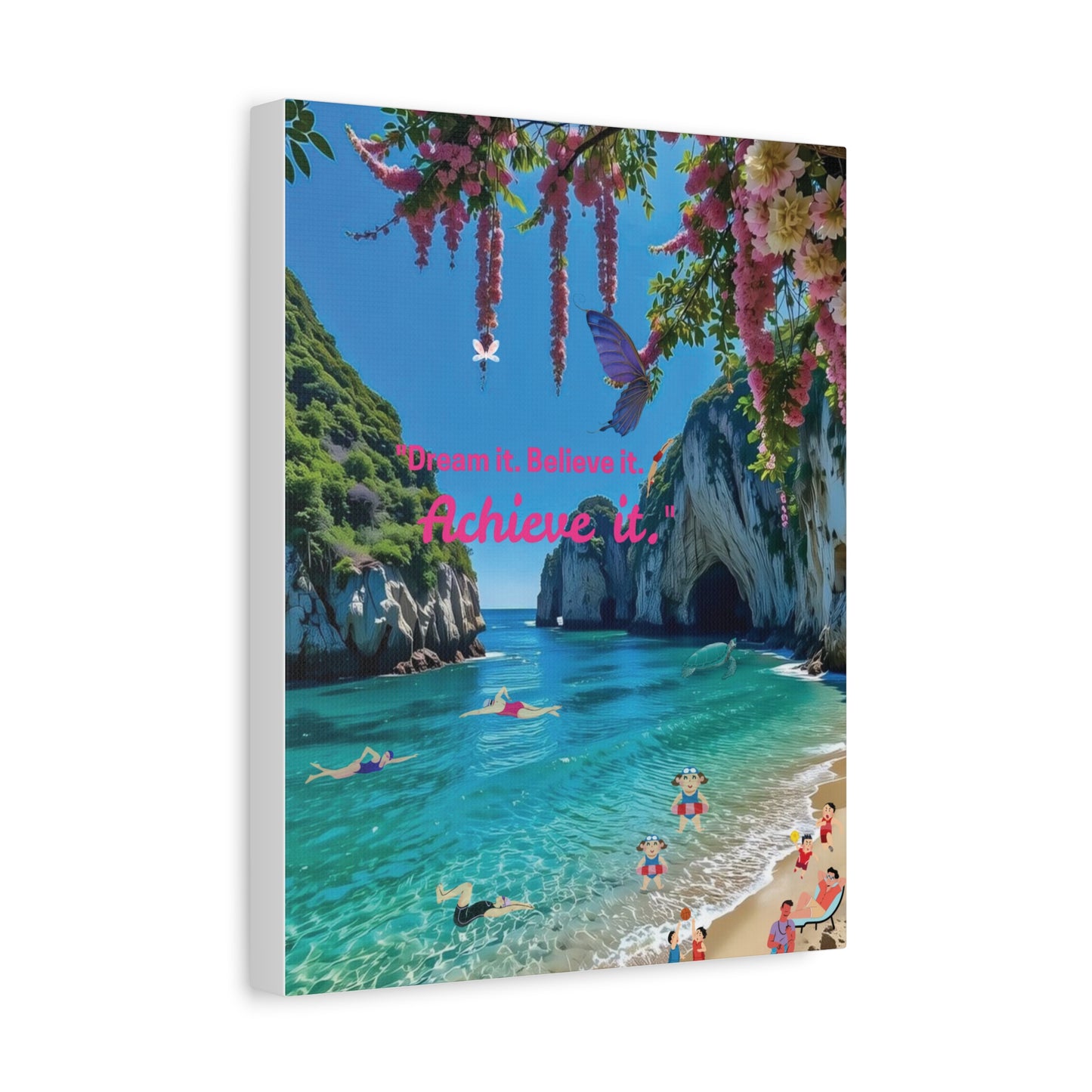 Inspirational Beach Canvas Art | Motivational Wall Décor, Beach House Art, Gift for Her, Positive Quote