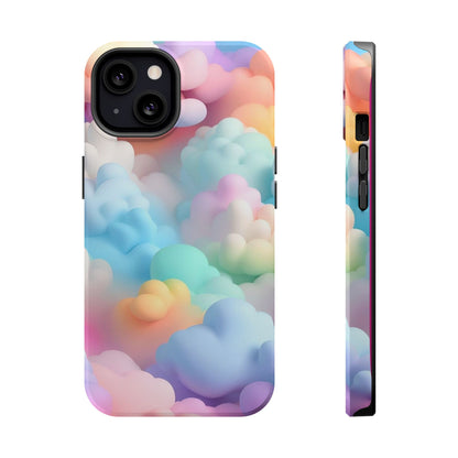 Colorful Cloud Magnetic Phone Cases, Vibrant Tough Cases, Cute Phone Covers, Cloud Art Cases, Rainbow Phone Accessories