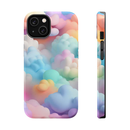 Colorful Cloud Magnetic Phone Cases, Vibrant Tough Cases, Cute Phone Covers, Cloud Art Cases, Rainbow Phone Accessories