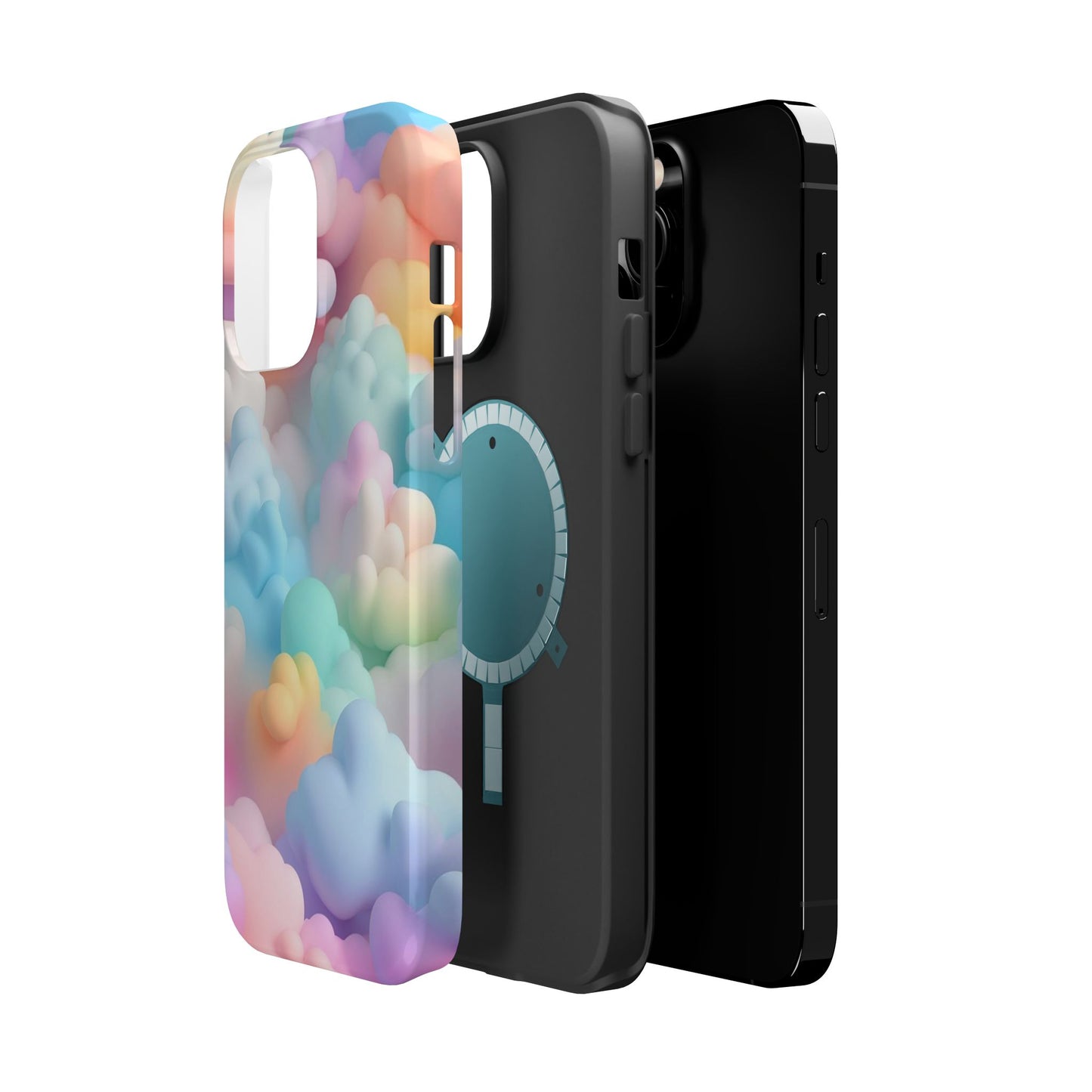 Colorful Cloud Magnetic Phone Cases, Vibrant Tough Cases, Cute Phone Covers, Cloud Art Cases, Rainbow Phone Accessories