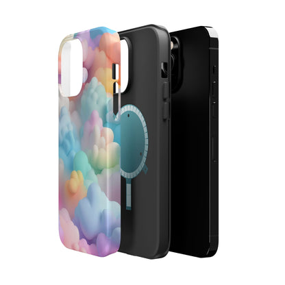 Colorful Cloud Magnetic Phone Cases, Vibrant Tough Cases, Cute Phone Covers, Cloud Art Cases, Rainbow Phone Accessories