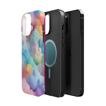 Colorful Cloud Magnetic Phone Cases, Vibrant Tough Cases, Cute Phone Covers, Cloud Art Cases, Rainbow Phone Accessories