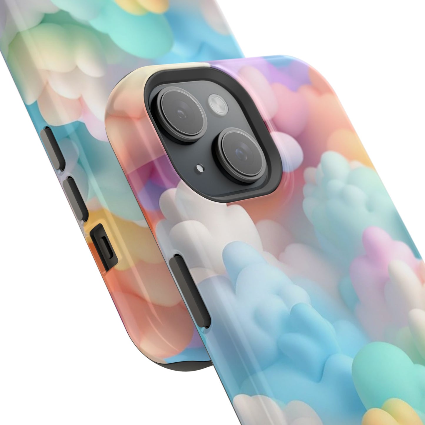 Colorful Cloud Magnetic Phone Cases, Vibrant Tough Cases, Cute Phone Covers, Cloud Art Cases, Rainbow Phone Accessories