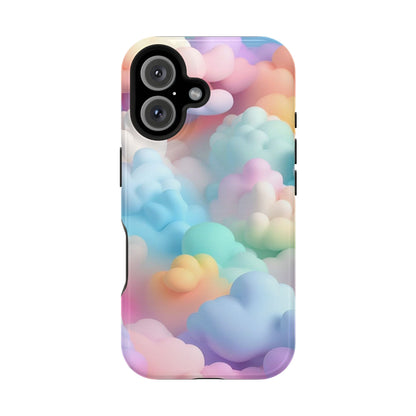 Colorful Cloud Magnetic Phone Cases, Vibrant Tough Cases, Cute Phone Covers, Cloud Art Cases, Rainbow Phone Accessories