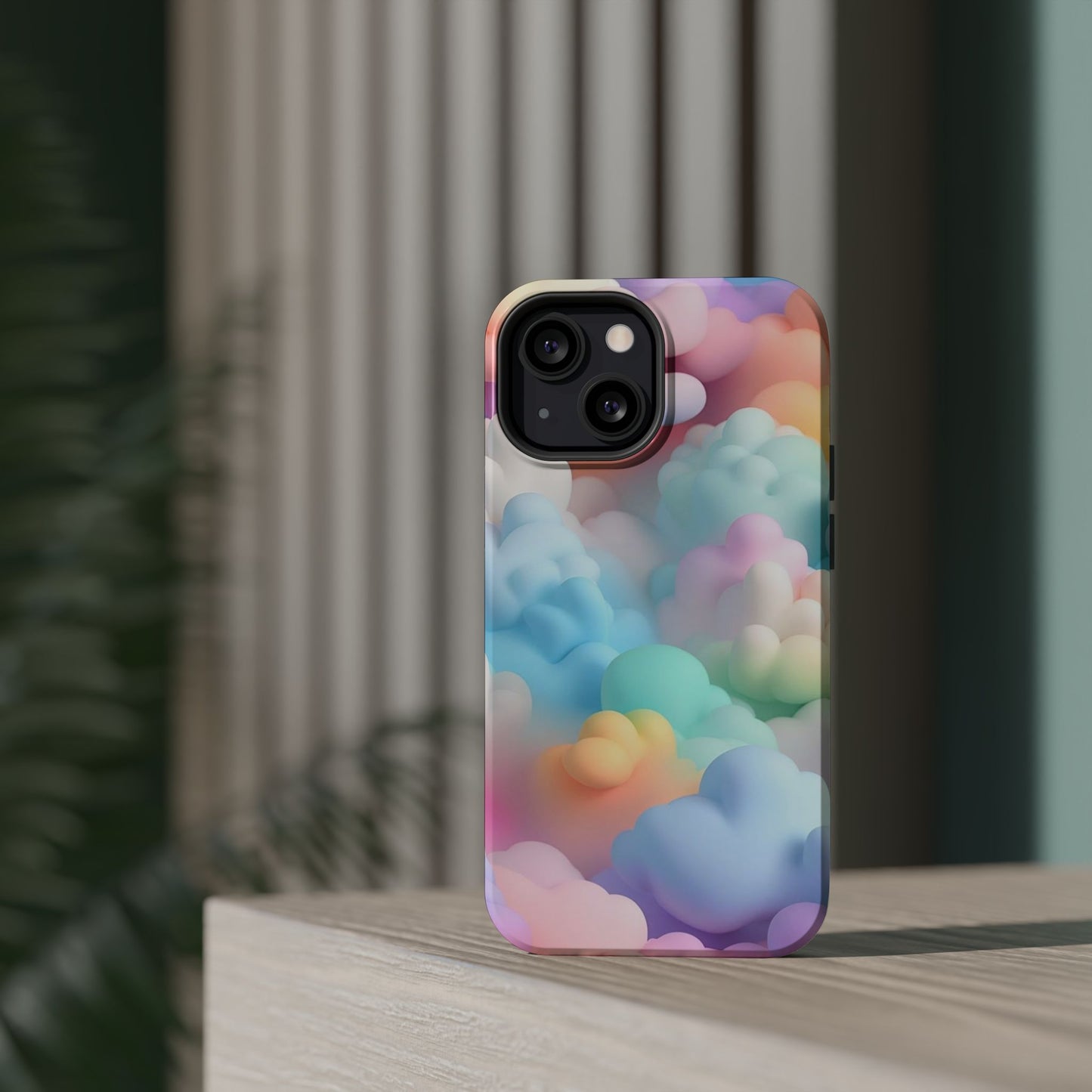 Colorful Cloud Magnetic Phone Cases, Vibrant Tough Cases, Cute Phone Covers, Cloud Art Cases, Rainbow Phone Accessories