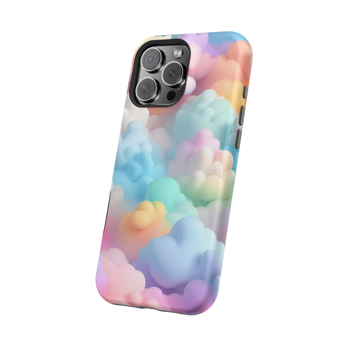 Colorful Cloud Magnetic Phone Cases, Vibrant Tough Cases, Cute Phone Covers, Cloud Art Cases, Rainbow Phone Accessories