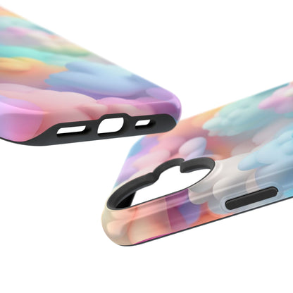 Colorful Cloud Magnetic Phone Cases, Vibrant Tough Cases, Cute Phone Covers, Cloud Art Cases, Rainbow Phone Accessories