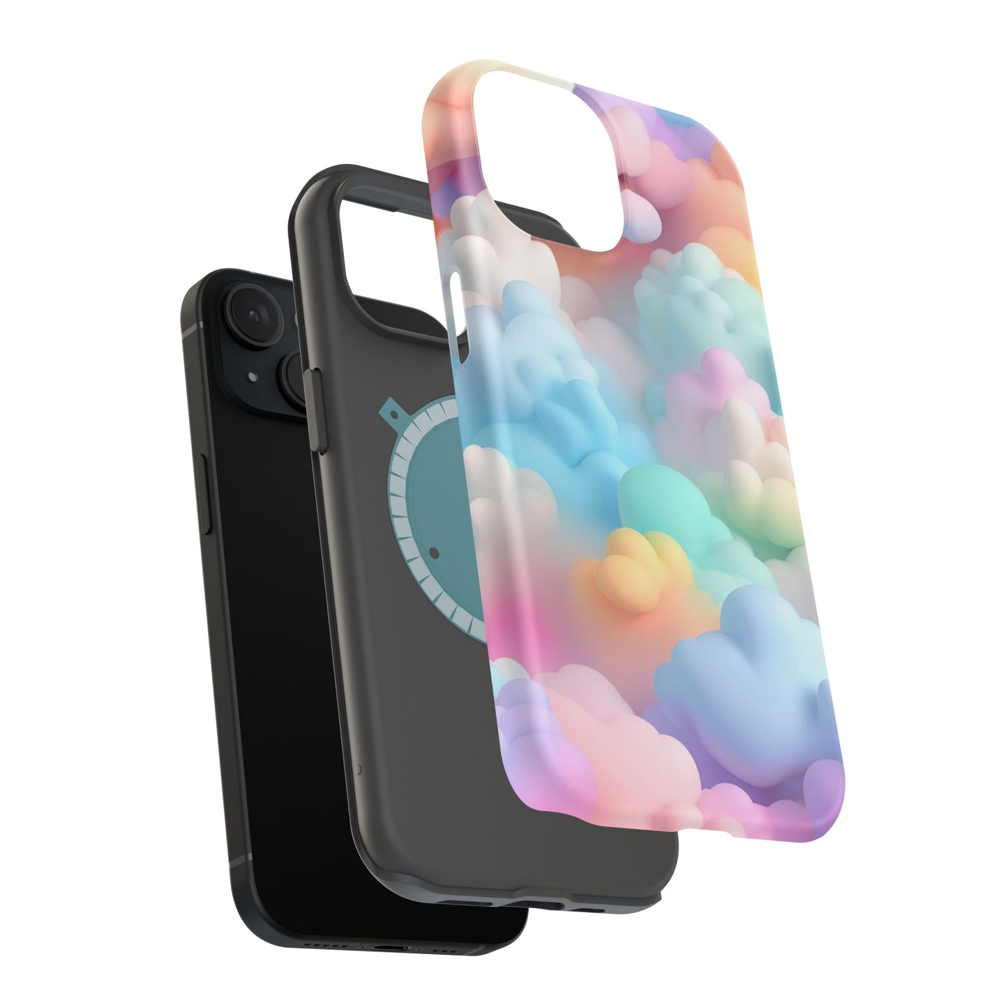 Colorful Cloud Magnetic Phone Cases, Vibrant Tough Cases, Cute Phone Covers, Cloud Art Cases, Rainbow Phone Accessories