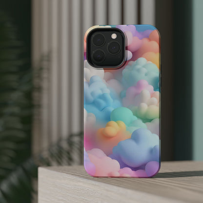 Colorful Cloud Magnetic Phone Cases, Vibrant Tough Cases, Cute Phone Covers, Cloud Art Cases, Rainbow Phone Accessories
