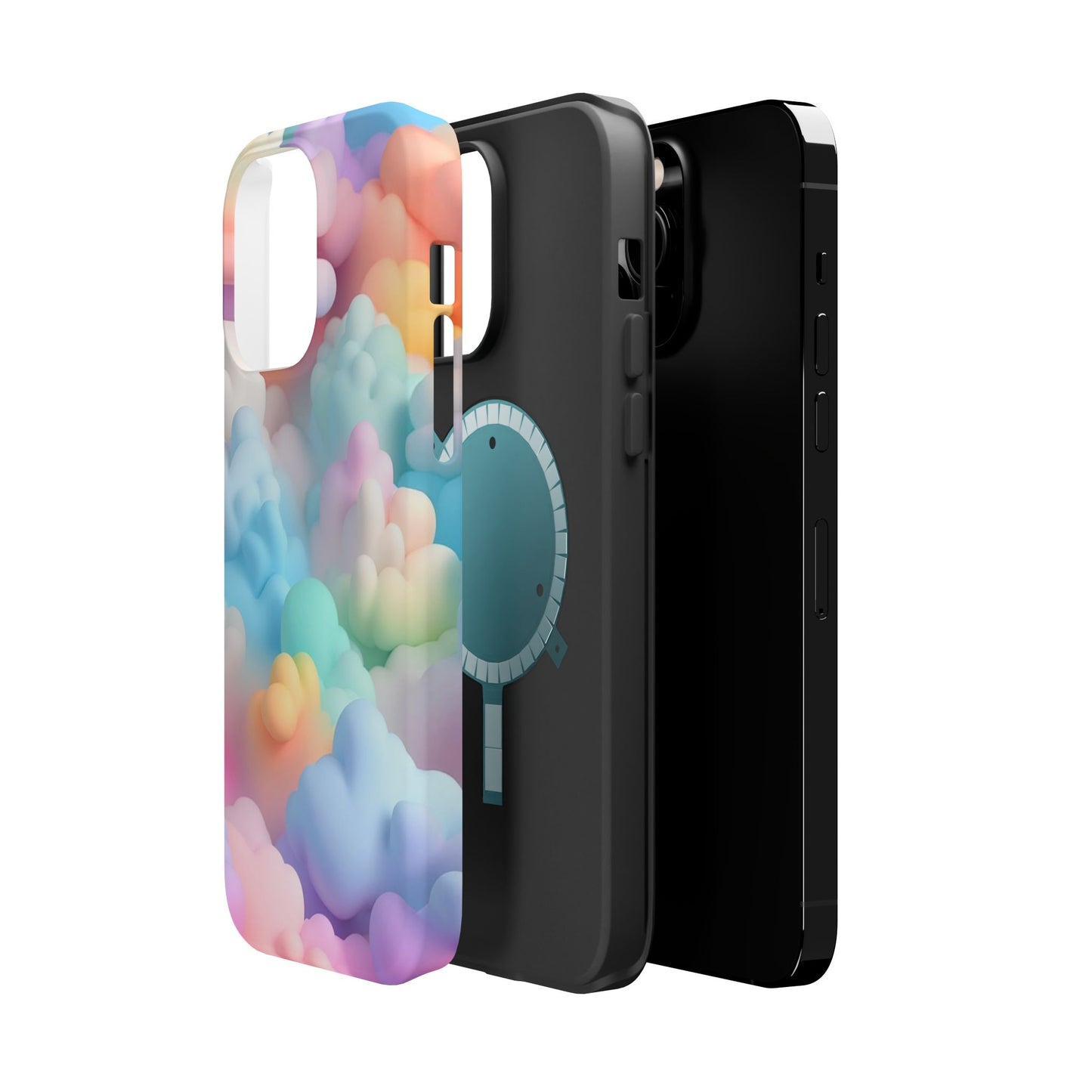 Colorful Cloud Magnetic Phone Cases, Vibrant Tough Cases, Cute Phone Covers, Cloud Art Cases, Rainbow Phone Accessories