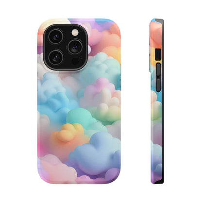 Colorful Cloud Magnetic Phone Cases, Vibrant Tough Cases, Cute Phone Covers, Cloud Art Cases, Rainbow Phone Accessories
