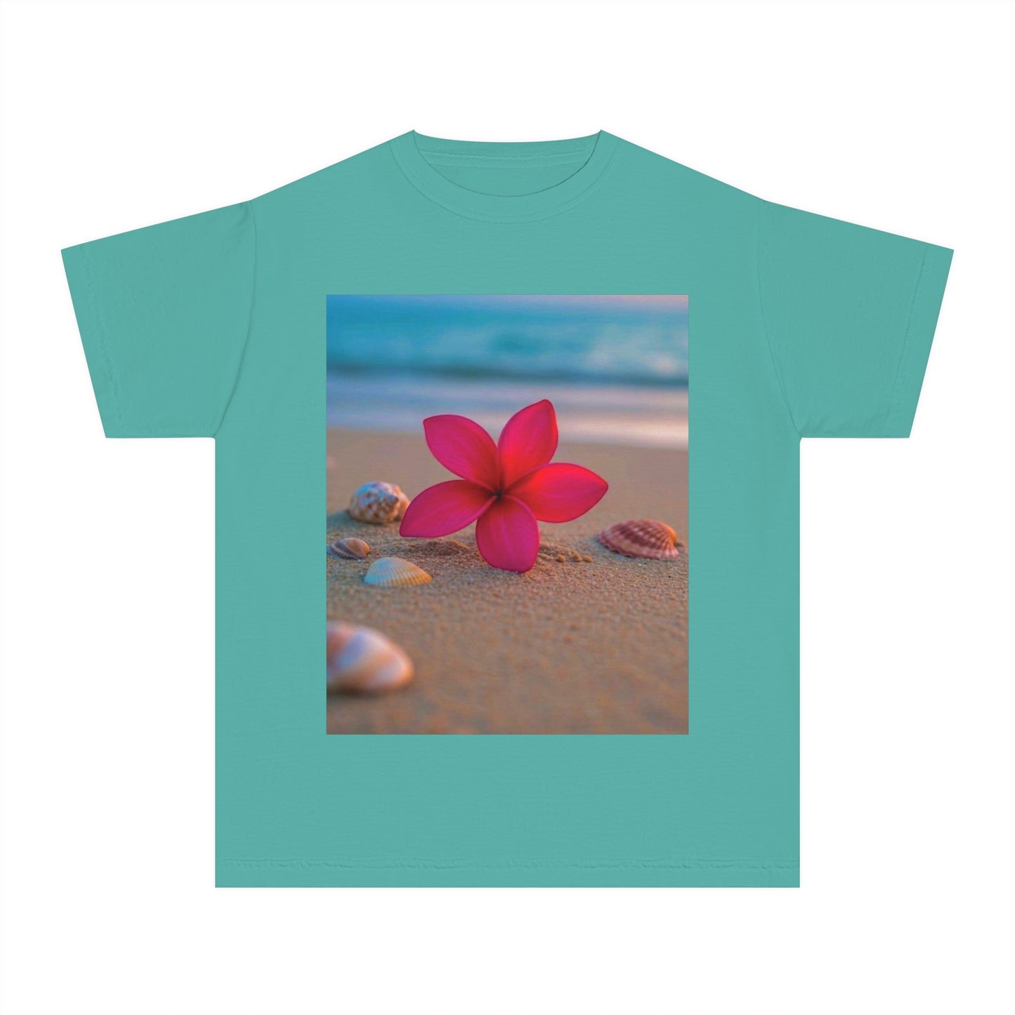 Flower Power Youth Tee -Summer Shirt, Beachwear, Cute Graphic Tee, Gift for Teens, Vivid Colors