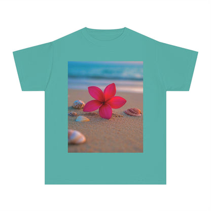 Flower Power Youth Tee -Summer Shirt, Beachwear, Cute Graphic Tee, Gift for Teens, Vivid Colors