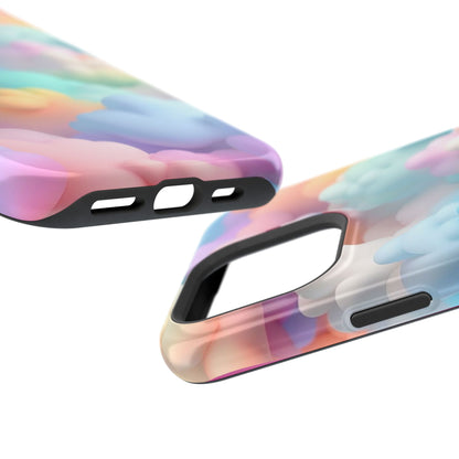Colorful Cloud Magnetic Phone Cases, Vibrant Tough Cases, Cute Phone Covers, Cloud Art Cases, Rainbow Phone Accessories