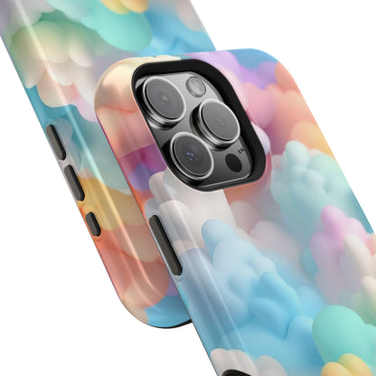 Colorful Cloud Magnetic Phone Cases, Vibrant Tough Cases, Cute Phone Covers, Cloud Art Cases, Rainbow Phone Accessories