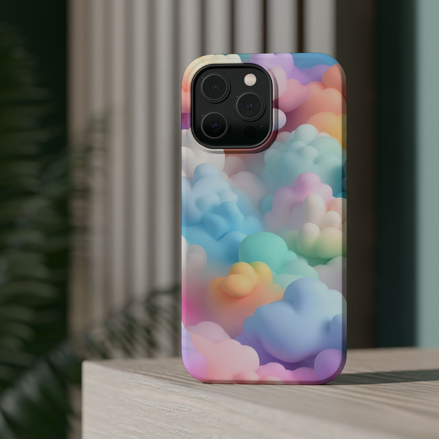 Colorful Cloud Magnetic Phone Cases, Vibrant Tough Cases, Cute Phone Covers, Cloud Art Cases, Rainbow Phone Accessories
