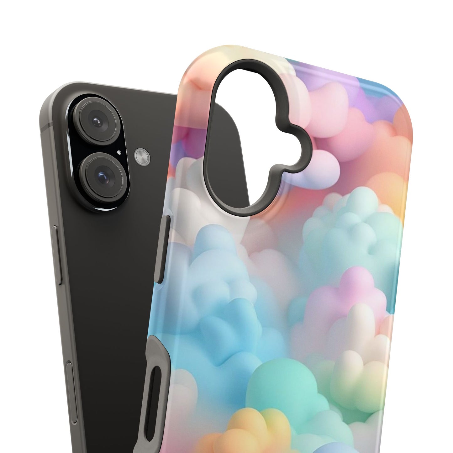 Colorful Cloud Magnetic Phone Cases, Vibrant Tough Cases, Cute Phone Covers, Cloud Art Cases, Rainbow Phone Accessories