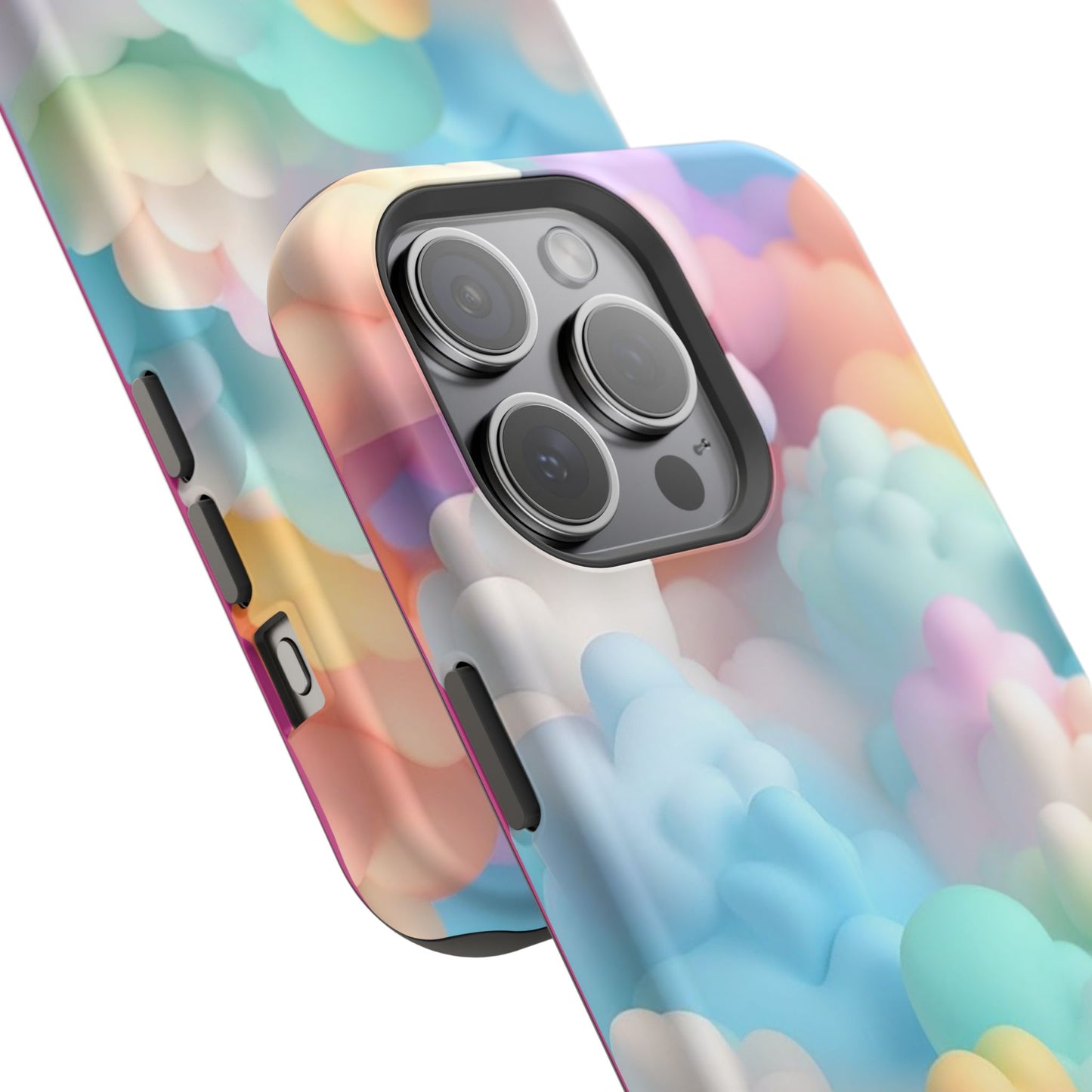 Colorful Cloud Magnetic Phone Cases, Vibrant Tough Cases, Cute Phone Covers, Cloud Art Cases, Rainbow Phone Accessories
