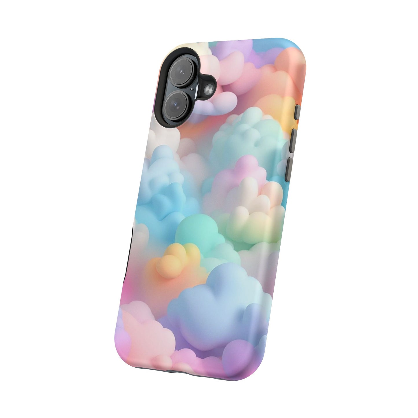 Colorful Cloud Magnetic Phone Cases, Vibrant Tough Cases, Cute Phone Covers, Cloud Art Cases, Rainbow Phone Accessories