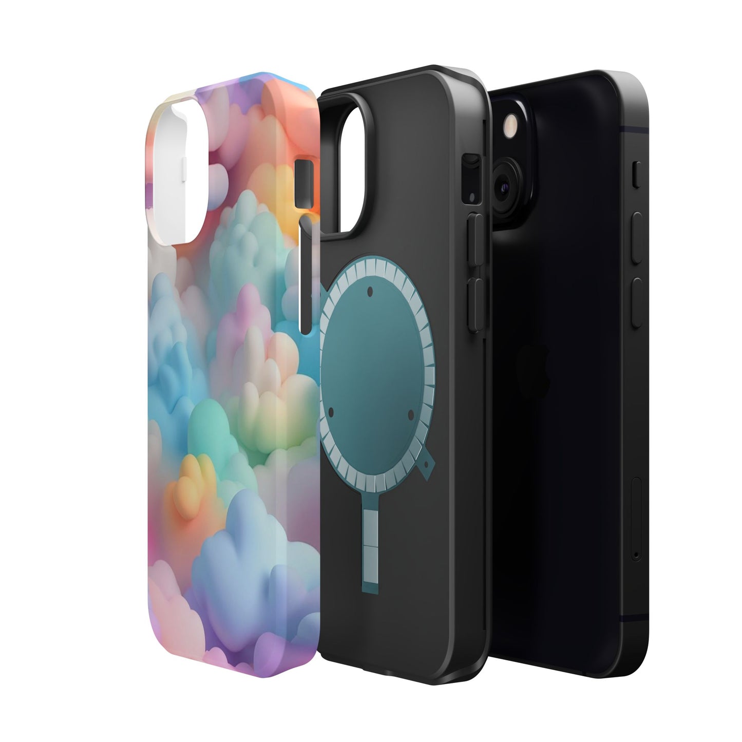 Colorful Cloud Magnetic Phone Cases, Vibrant Tough Cases, Cute Phone Covers, Cloud Art Cases, Rainbow Phone Accessories