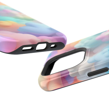 Colorful Cloud Magnetic Phone Cases, Vibrant Tough Cases, Cute Phone Covers, Cloud Art Cases, Rainbow Phone Accessories