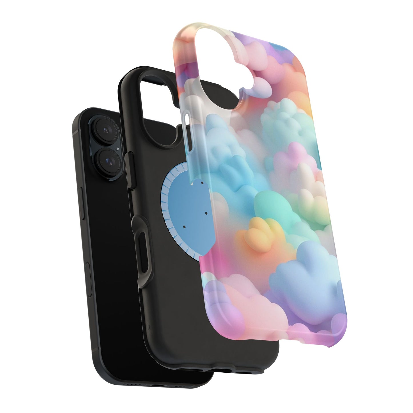 Colorful Cloud Magnetic Phone Cases, Vibrant Tough Cases, Cute Phone Covers, Cloud Art Cases, Rainbow Phone Accessories