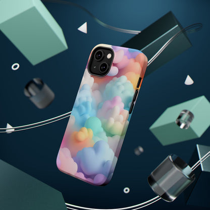 Colorful Cloud Magnetic Phone Cases, Vibrant Tough Cases, Cute Phone Covers, Cloud Art Cases, Rainbow Phone Accessories