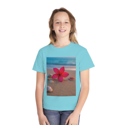 Flower Power Youth Tee -Summer Shirt, Beachwear, Cute Graphic Tee, Gift for Teens, Vivid Colors