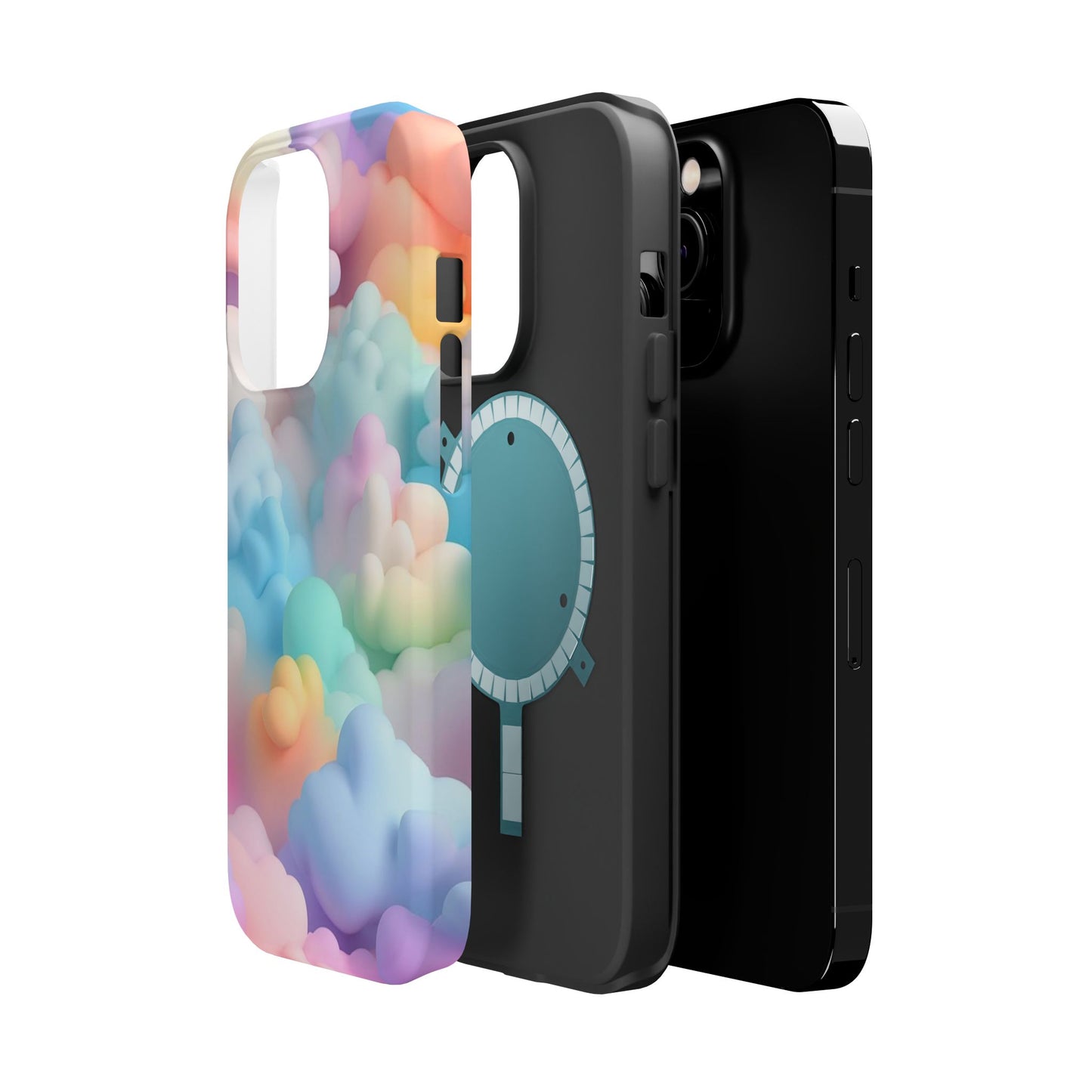 Colorful Cloud Magnetic Phone Cases, Vibrant Tough Cases, Cute Phone Covers, Cloud Art Cases, Rainbow Phone Accessories