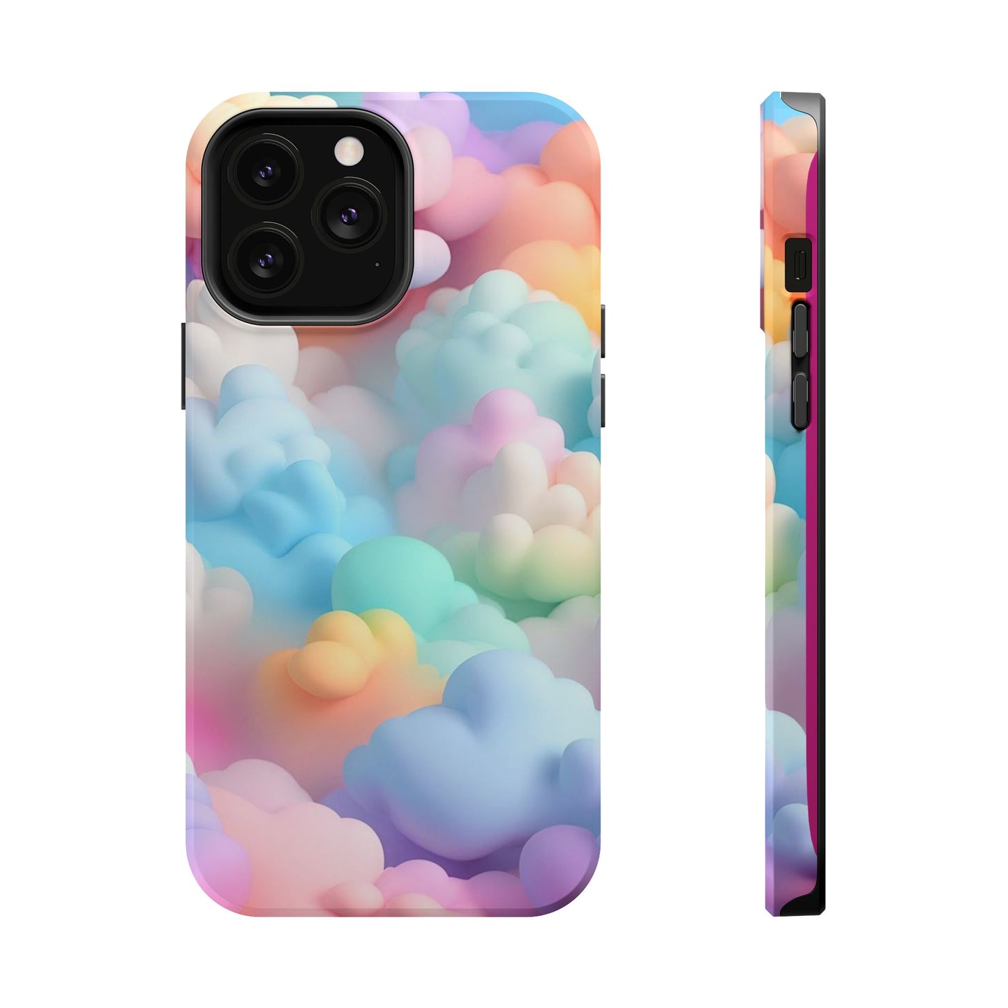 Colorful Cloud Magnetic Phone Cases, Vibrant Tough Cases, Cute Phone Covers, Cloud Art Cases, Rainbow Phone Accessories