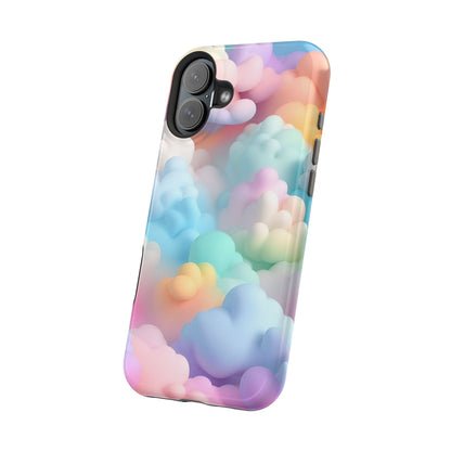 Colorful Cloud Magnetic Phone Cases, Vibrant Tough Cases, Cute Phone Covers, Cloud Art Cases, Rainbow Phone Accessories