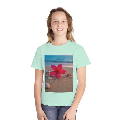 Flower Power Youth Tee -Summer Shirt, Beachwear, Cute Graphic Tee, Gift for Teens, Vivid Colors