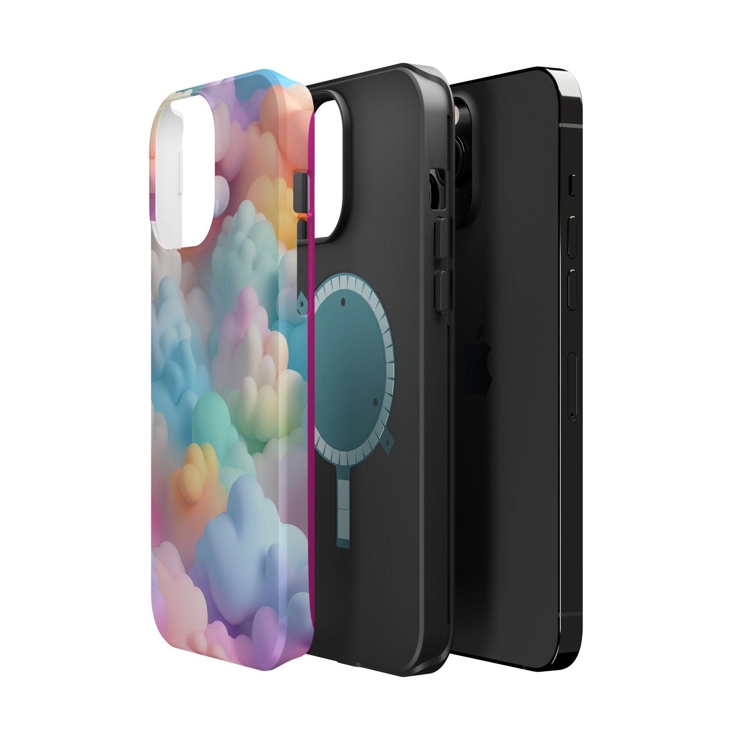 Colorful Cloud Magnetic Phone Cases, Vibrant Tough Cases, Cute Phone Covers, Cloud Art Cases, Rainbow Phone Accessories