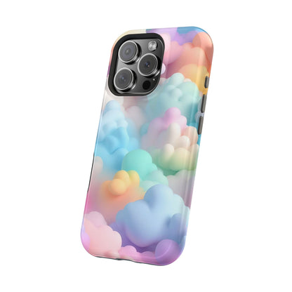 Colorful Cloud Magnetic Phone Cases, Vibrant Tough Cases, Cute Phone Covers, Cloud Art Cases, Rainbow Phone Accessories