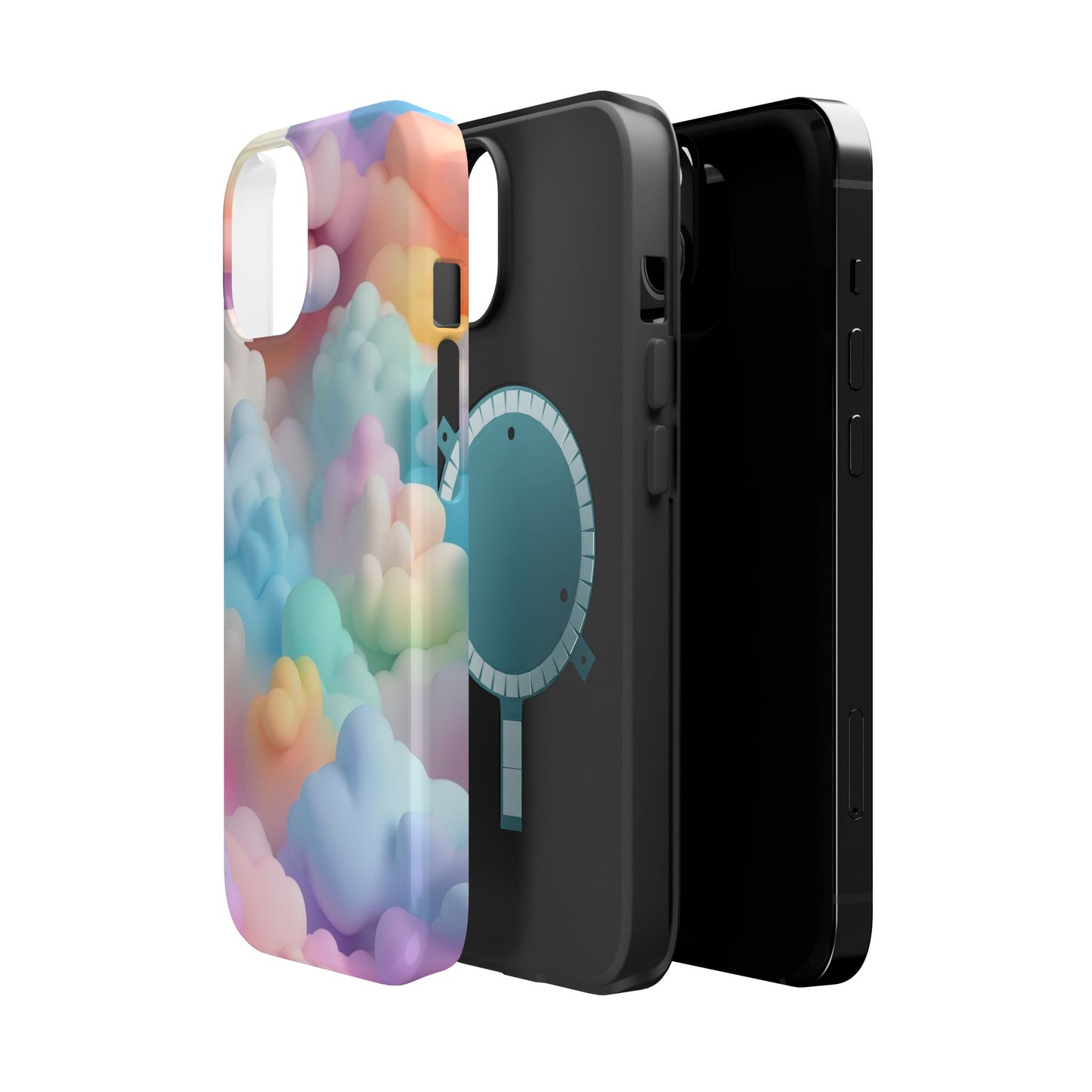 Colorful Cloud Magnetic Phone Cases, Vibrant Tough Cases, Cute Phone Covers, Cloud Art Cases, Rainbow Phone Accessories