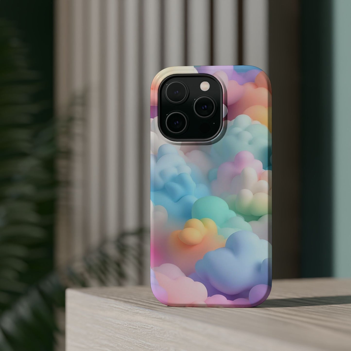 Colorful Cloud Magnetic Phone Cases, Vibrant Tough Cases, Cute Phone Covers, Cloud Art Cases, Rainbow Phone Accessories