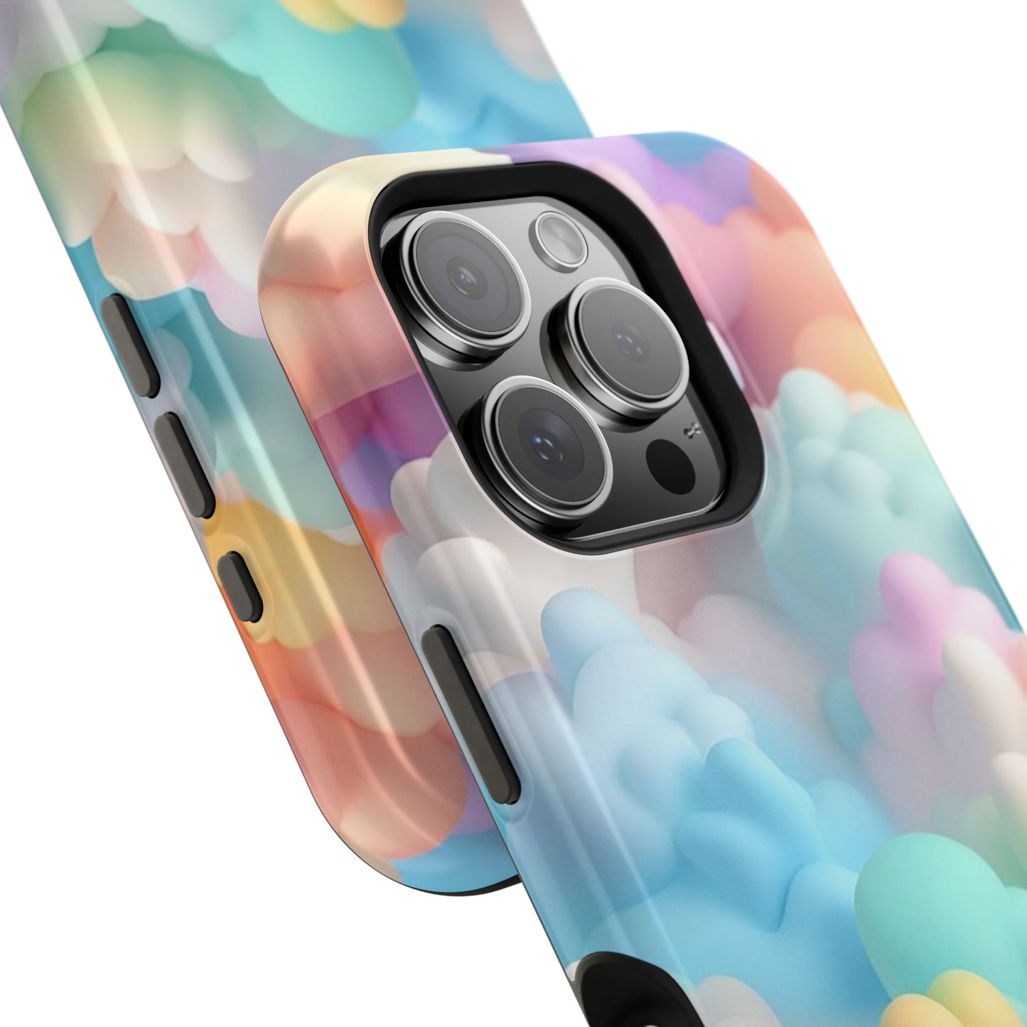 Colorful Cloud Magnetic Phone Cases, Vibrant Tough Cases, Cute Phone Covers, Cloud Art Cases, Rainbow Phone Accessories