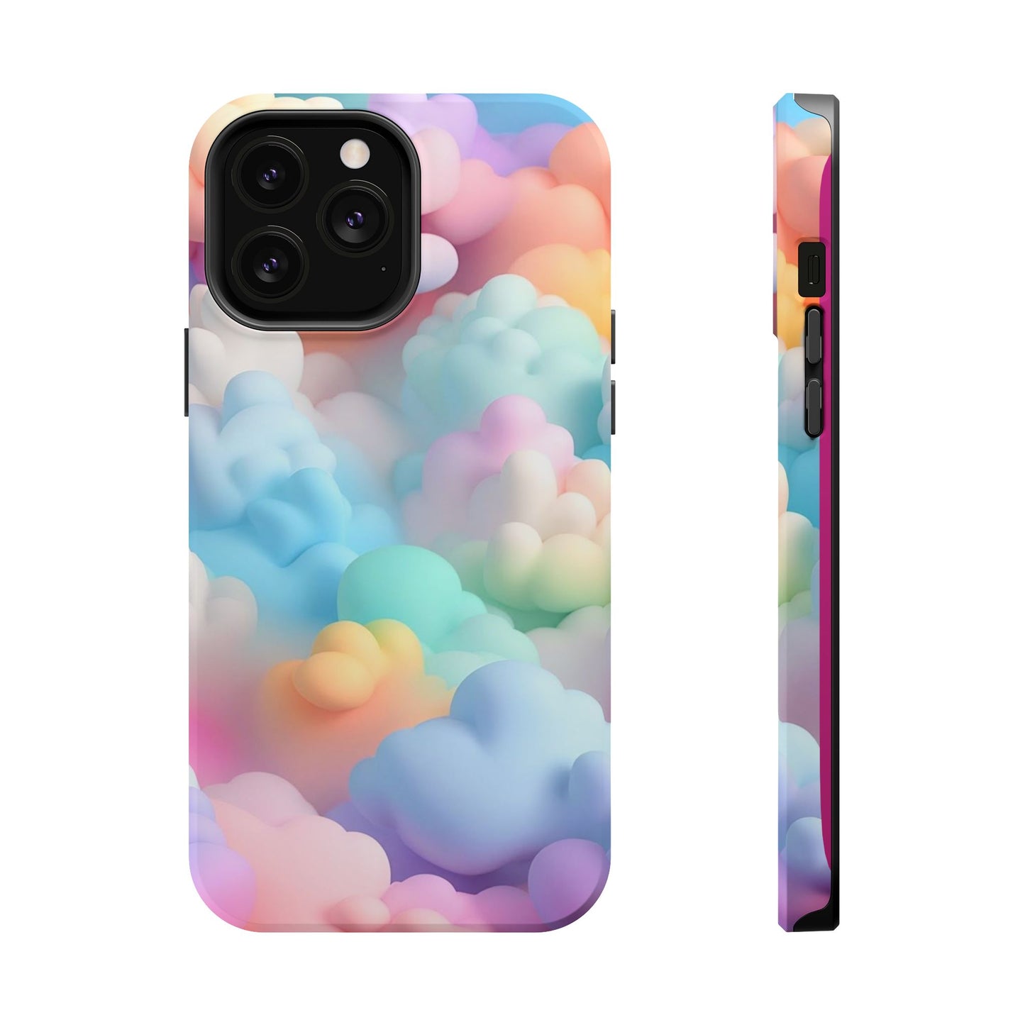 Colorful Cloud Magnetic Phone Cases, Vibrant Tough Cases, Cute Phone Covers, Cloud Art Cases, Rainbow Phone Accessories