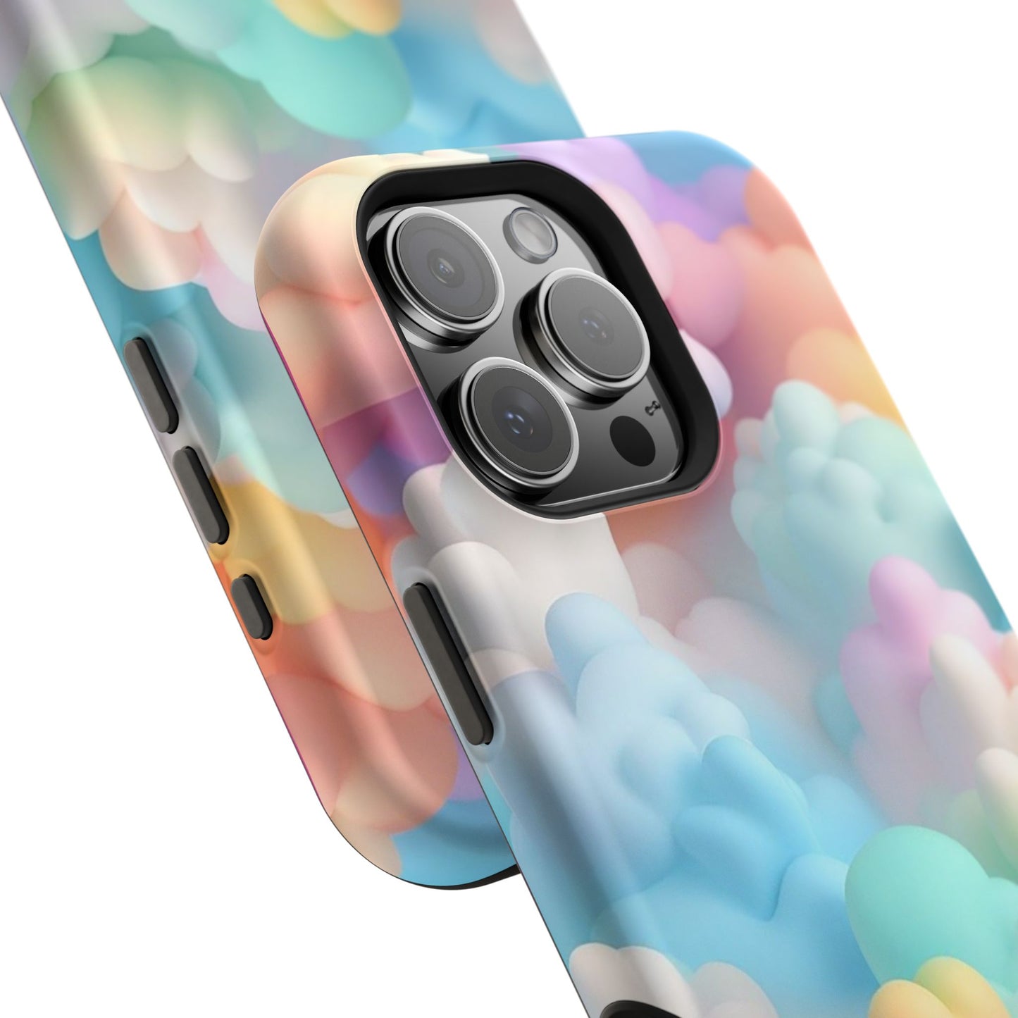 Colorful Cloud Magnetic Phone Cases, Vibrant Tough Cases, Cute Phone Covers, Cloud Art Cases, Rainbow Phone Accessories