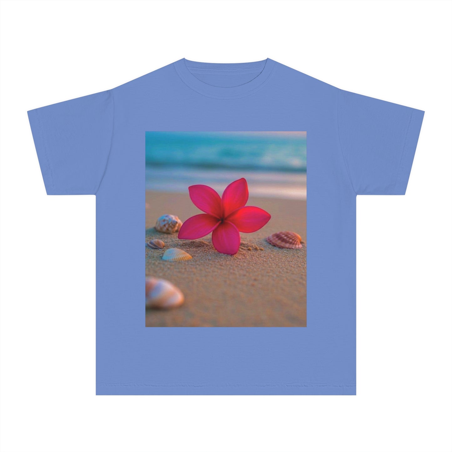 Flower Power Youth Tee -Summer Shirt, Beachwear, Cute Graphic Tee, Gift for Teens, Vivid Colors