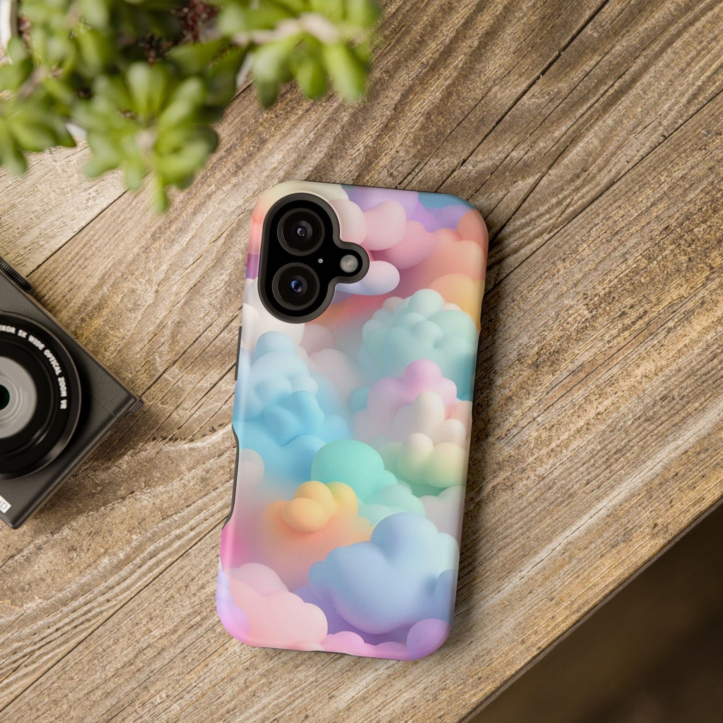 Colorful Cloud Magnetic Phone Cases, Vibrant Tough Cases, Cute Phone Covers, Cloud Art Cases, Rainbow Phone Accessories
