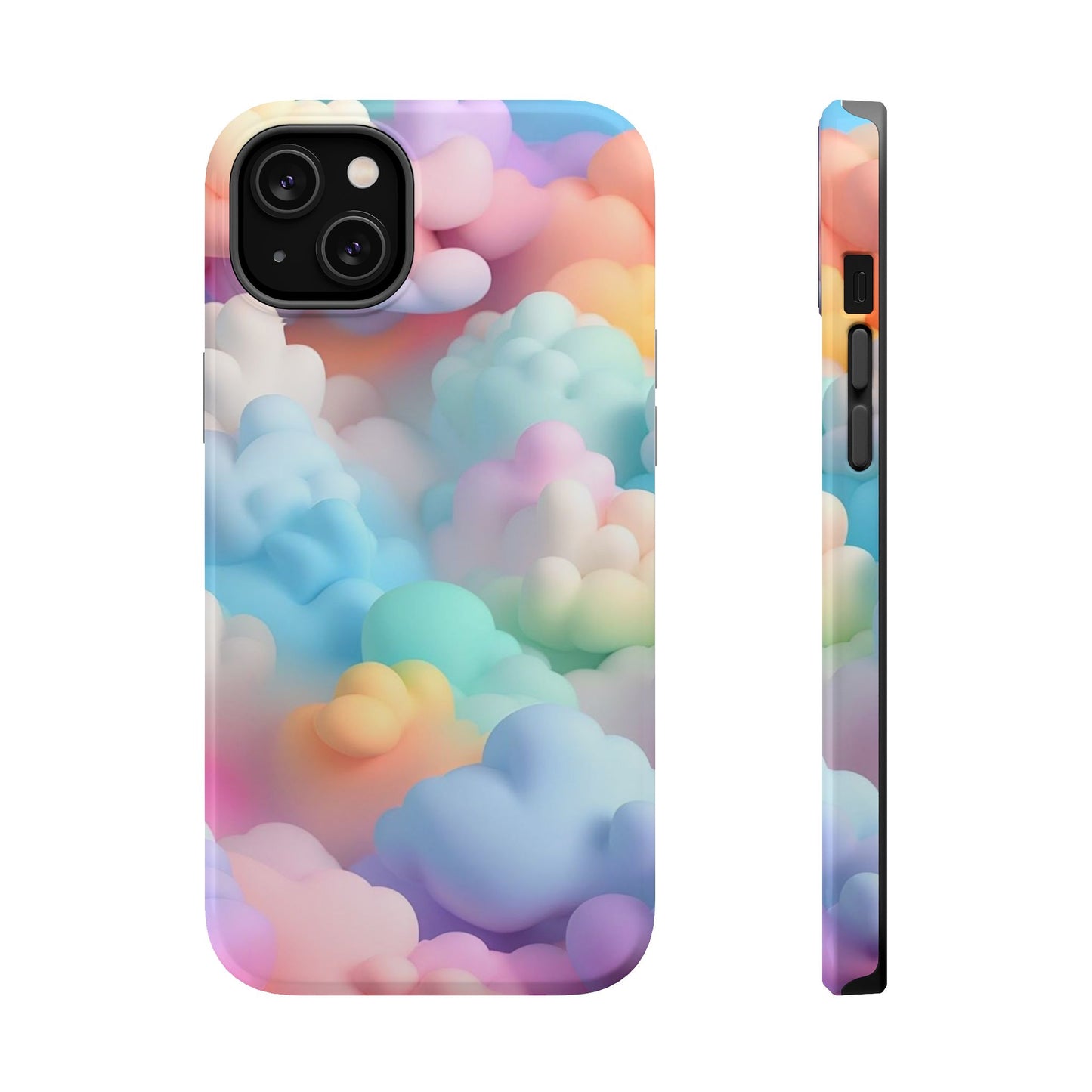 Colorful Cloud Magnetic Phone Cases, Vibrant Tough Cases, Cute Phone Covers, Cloud Art Cases, Rainbow Phone Accessories