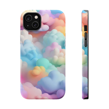 Colorful Cloud Magnetic Phone Cases, Vibrant Tough Cases, Cute Phone Covers, Cloud Art Cases, Rainbow Phone Accessories