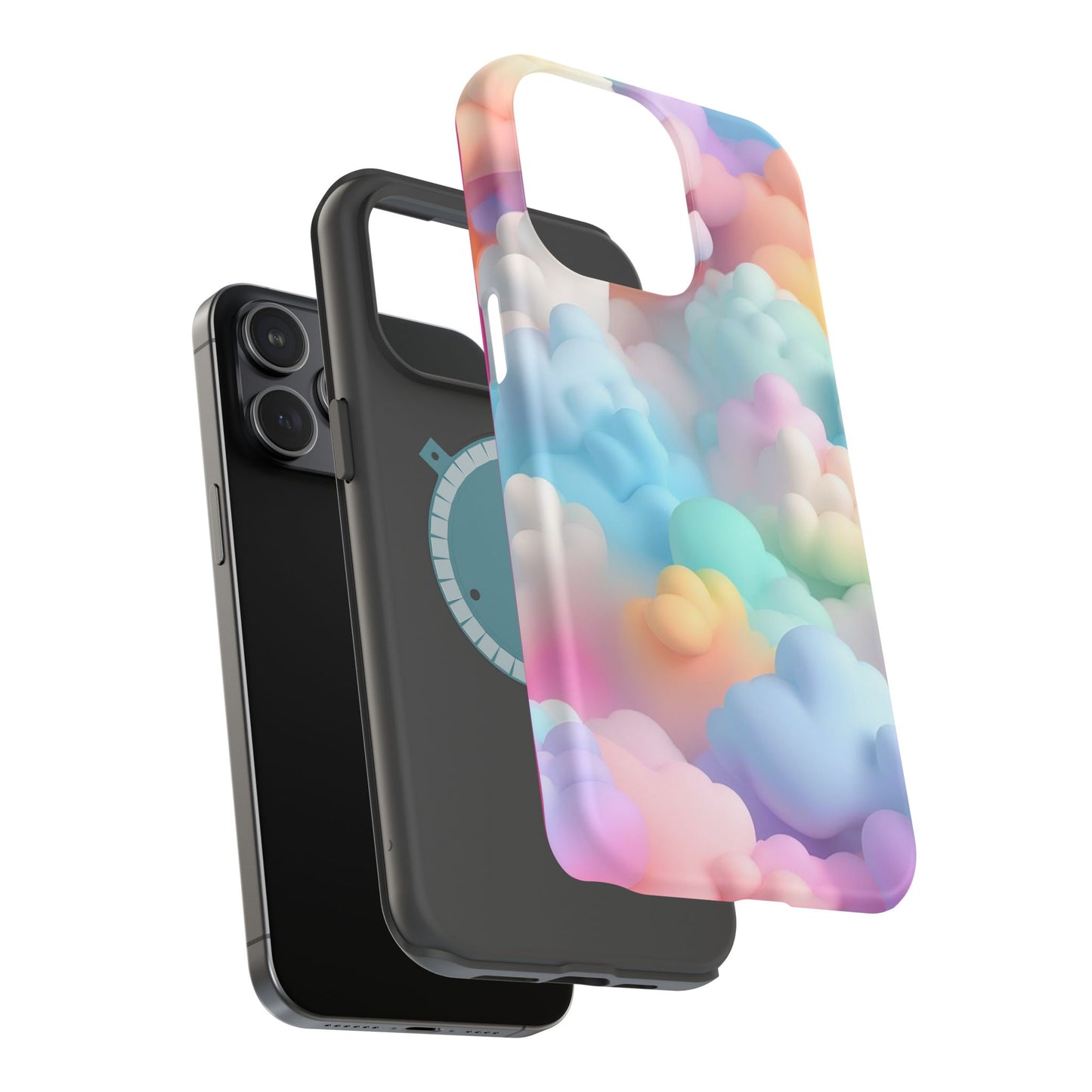 Colorful Cloud Magnetic Phone Cases, Vibrant Tough Cases, Cute Phone Covers, Cloud Art Cases, Rainbow Phone Accessories
