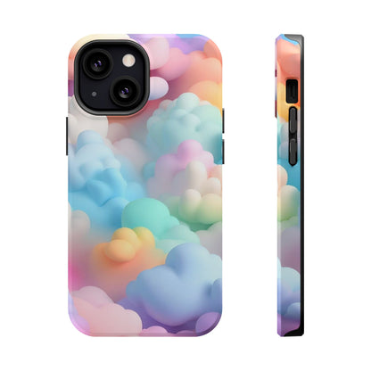 Colorful Cloud Magnetic Phone Cases, Vibrant Tough Cases, Cute Phone Covers, Cloud Art Cases, Rainbow Phone Accessories