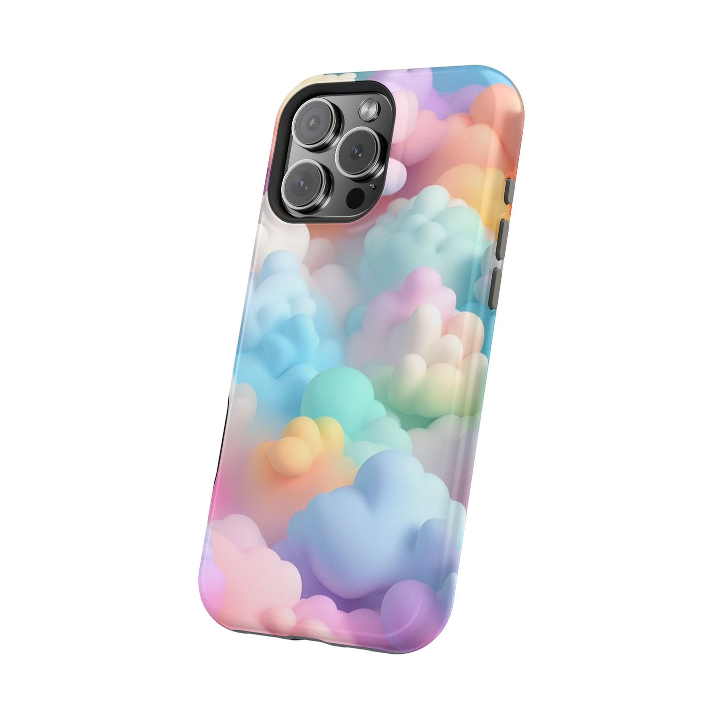 Colorful Cloud Magnetic Phone Cases, Vibrant Tough Cases, Cute Phone Covers, Cloud Art Cases, Rainbow Phone Accessories