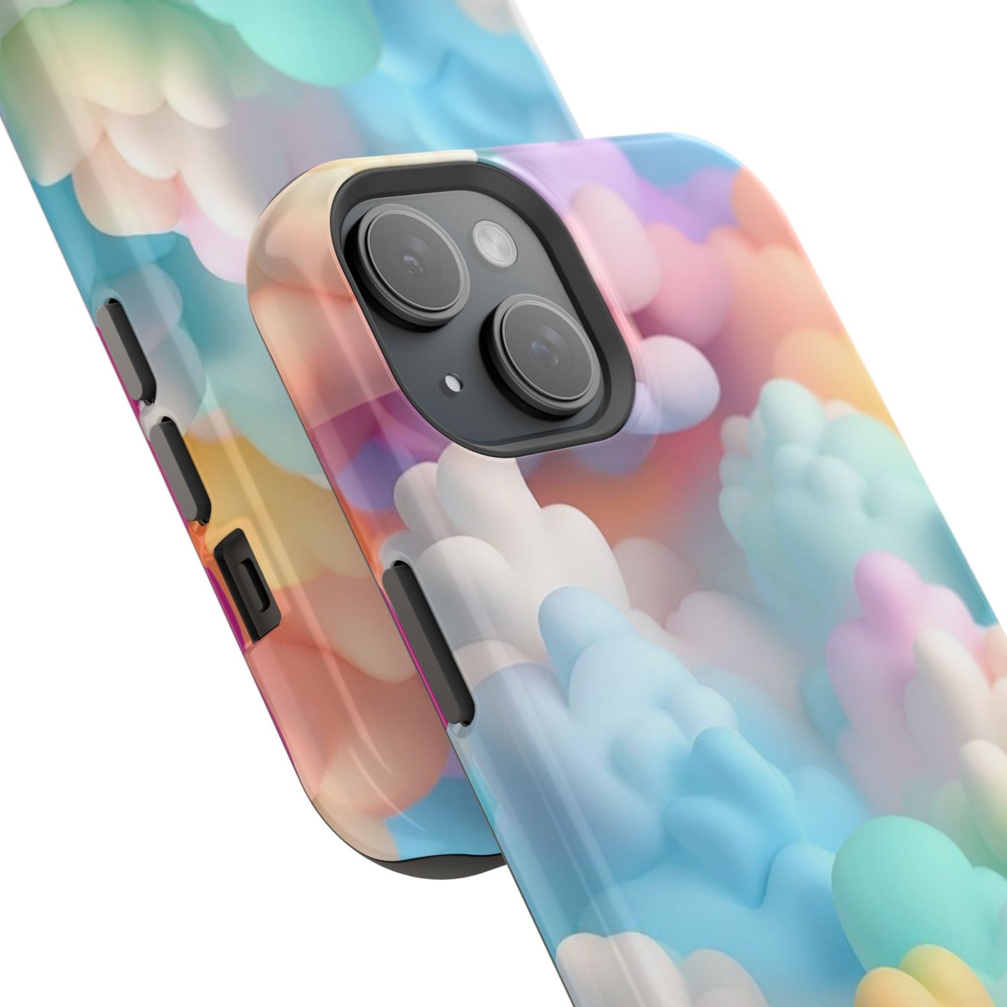 Colorful Cloud Magnetic Phone Cases, Vibrant Tough Cases, Cute Phone Covers, Cloud Art Cases, Rainbow Phone Accessories
