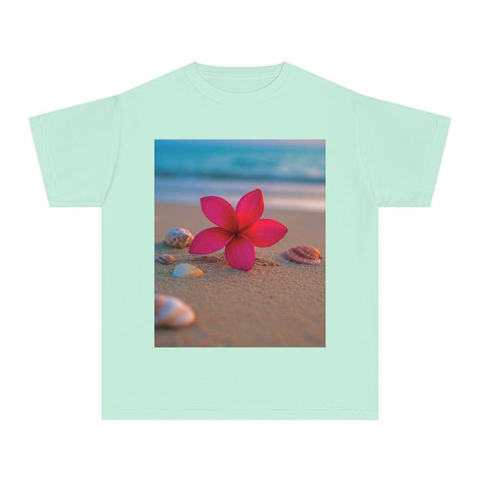 Flower Power Youth Tee -Summer Shirt, Beachwear, Cute Graphic Tee, Gift for Teens, Vivid Colors