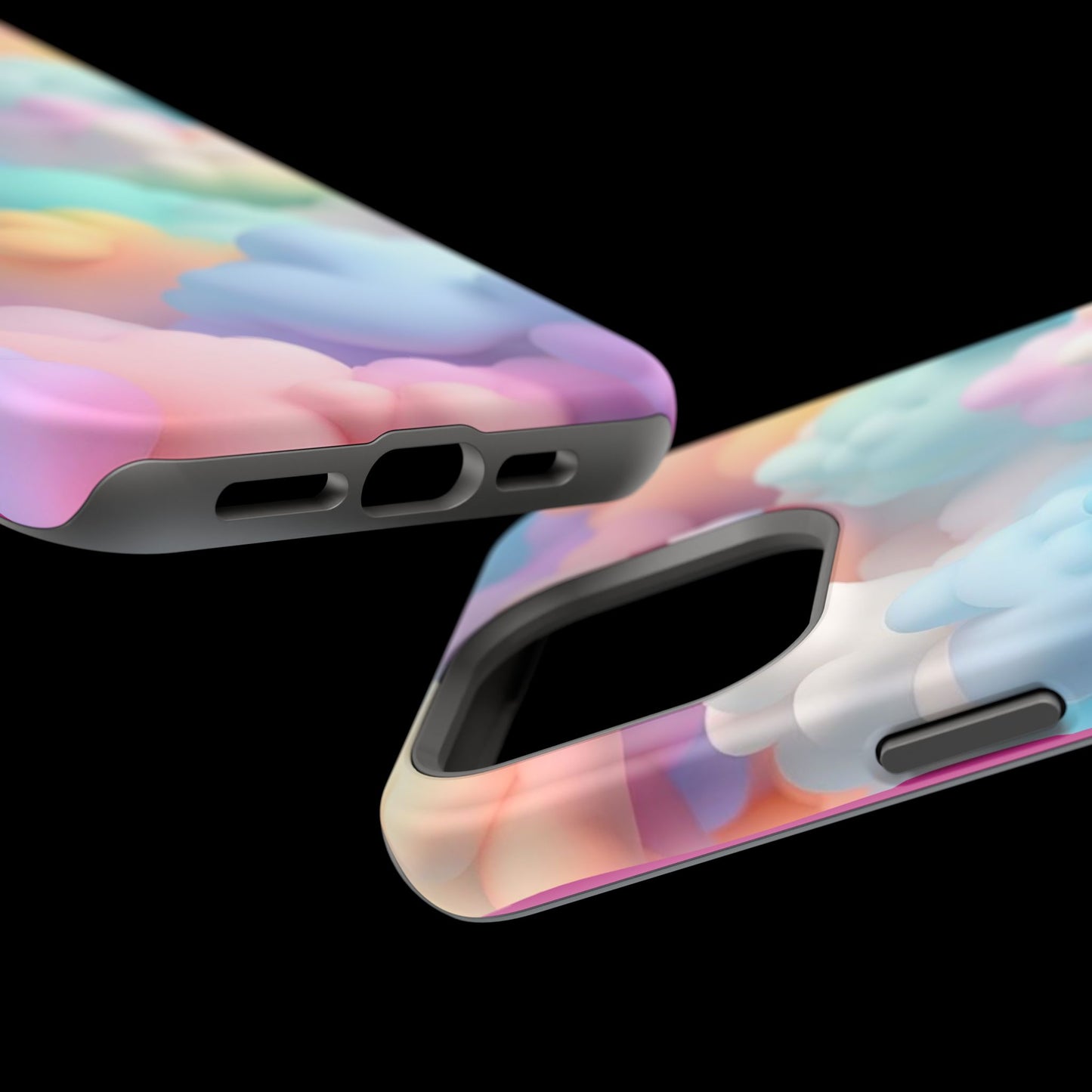 Colorful Cloud Magnetic Phone Cases, Vibrant Tough Cases, Cute Phone Covers, Cloud Art Cases, Rainbow Phone Accessories