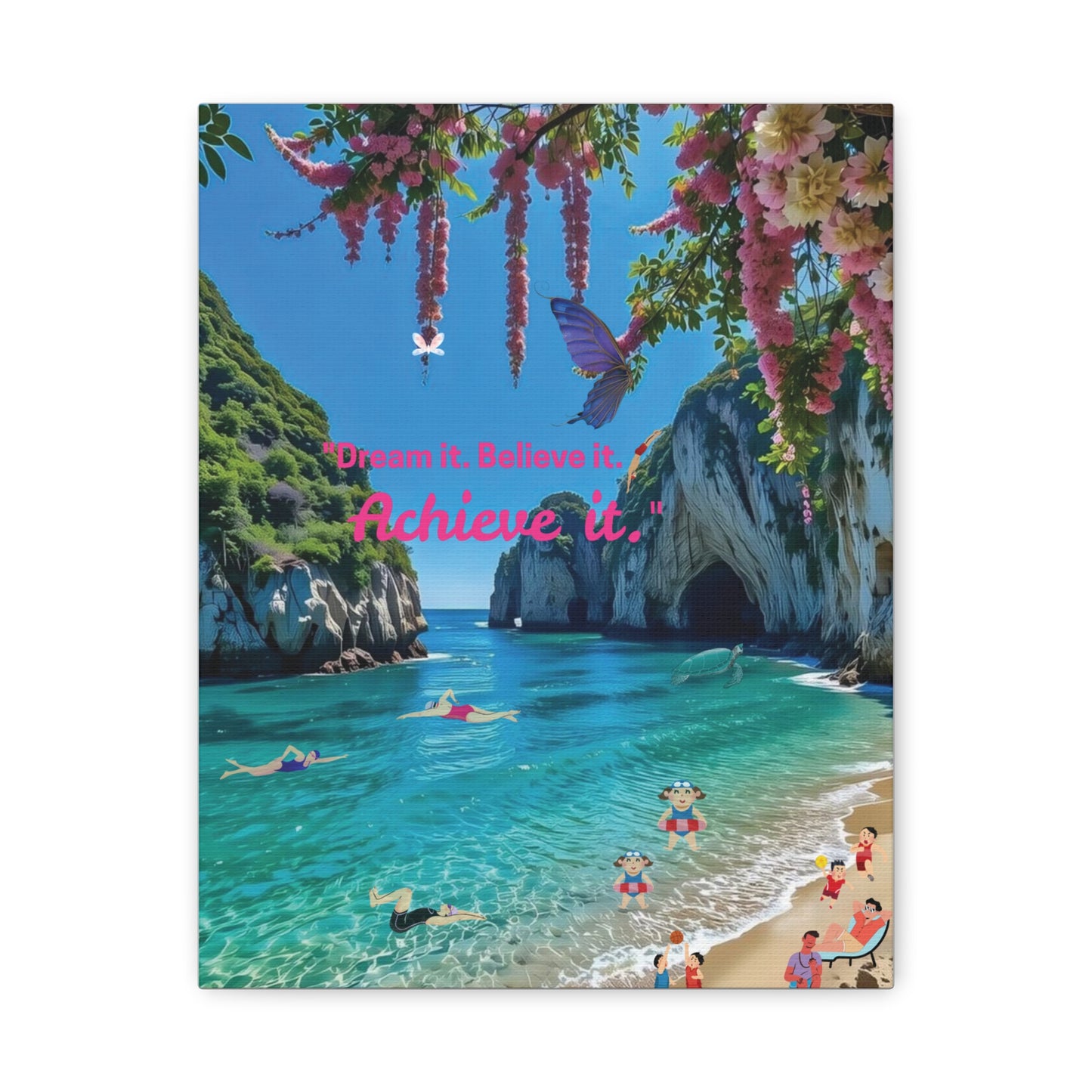 Inspirational Beach Canvas Art | Motivational Wall Décor, Beach House Art, Gift for Her, Positive Quote